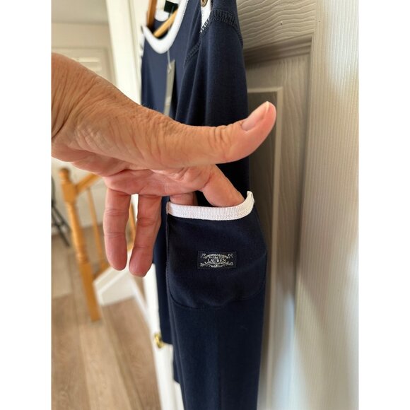 NEW Lauren Ralph Lauren Classics Navy Blue Boatneck Top Woman's Size 2X Nautical - Picture 5 of 10